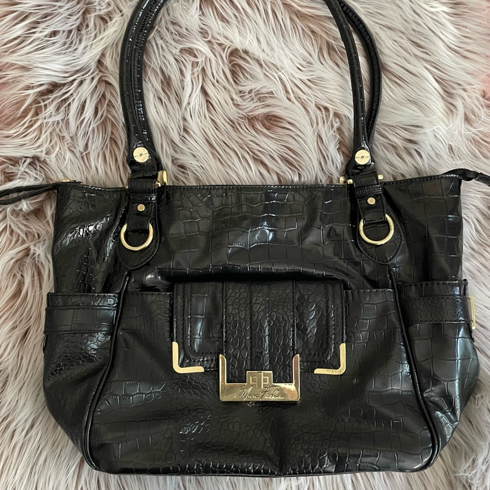 Marc Fisher Black Patent Shoulder/Tote Bag